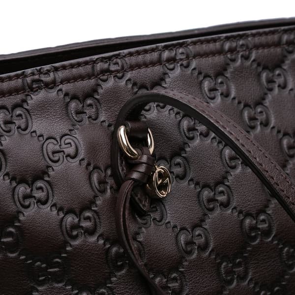 Pre-owned Gucci Guccissima Bree Tote Brown