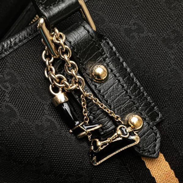 Pre-owned Gucci GG Canvas Jolicoeur Tote Black
