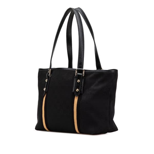 Pre-owned Gucci GG Canvas Jolicoeur Tote Black