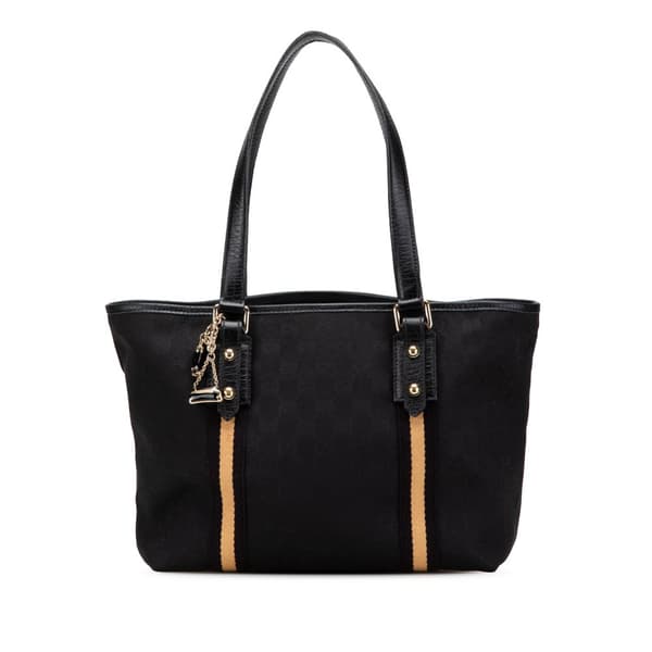 Pre-owned Gucci GG Canvas Jolicoeur Tote Black