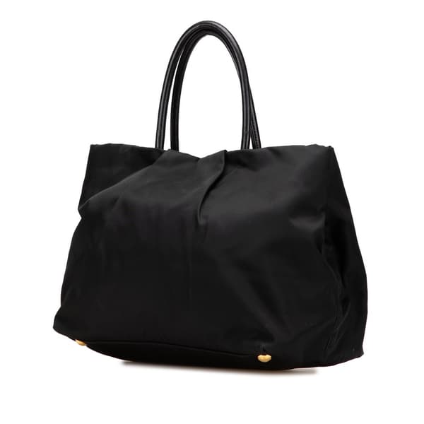 Pre-owned Prada Tessuto Fiocco Bow Tote Black