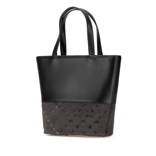 Pre-owned Burberry Calfskin and Suede Tote Black