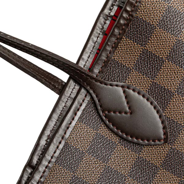 Pre-owned Louis Vuitton Damier Ebene Neverfull MM Brown