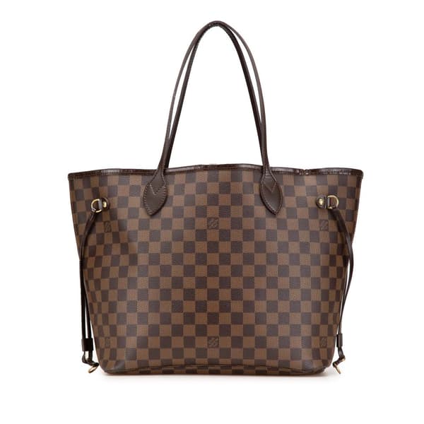 Pre-owned Louis Vuitton Damier Ebene Neverfull MM Brown