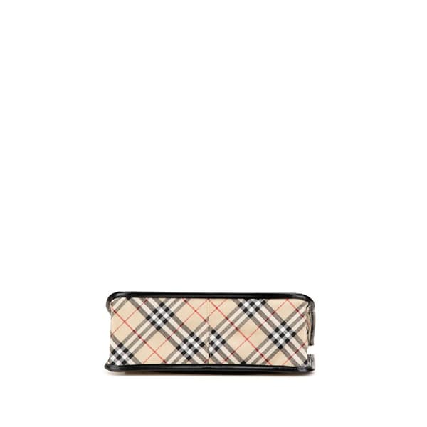 Pre-owned Burberry Nova Check Trimmed Nylon Tote Black