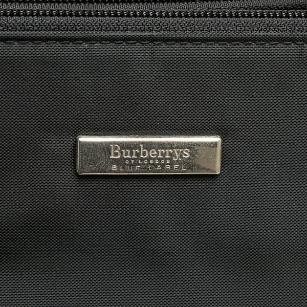 Pre-owned Burberry Nova Check Trimmed Nylon Tote Black