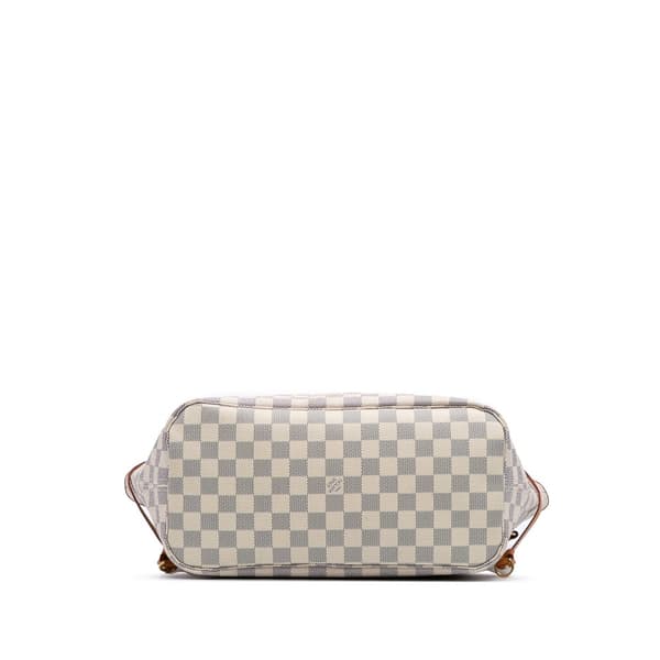 Pre-owned Louis Vuitton Damier Azur Neverfull MM White