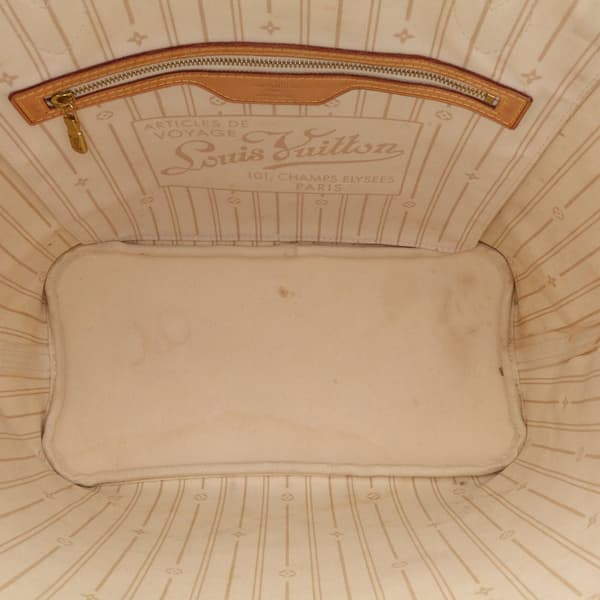 Pre-owned Louis Vuitton Damier Azur Neverfull MM White