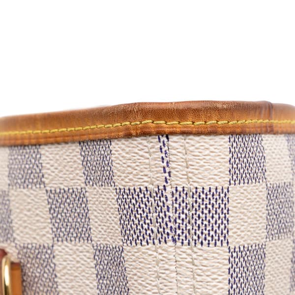 Pre-owned Louis Vuitton Damier Azur Neverfull MM White