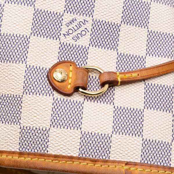 Pre-owned Louis Vuitton Damier Azur Neverfull MM White