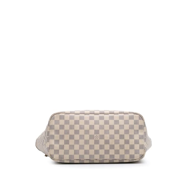 Pre-owned Louis Vuitton Damier Azur Neverfull MM White