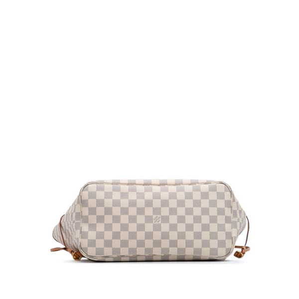 Pre-owned Louis Vuitton Damier Azur Neverfull MM White