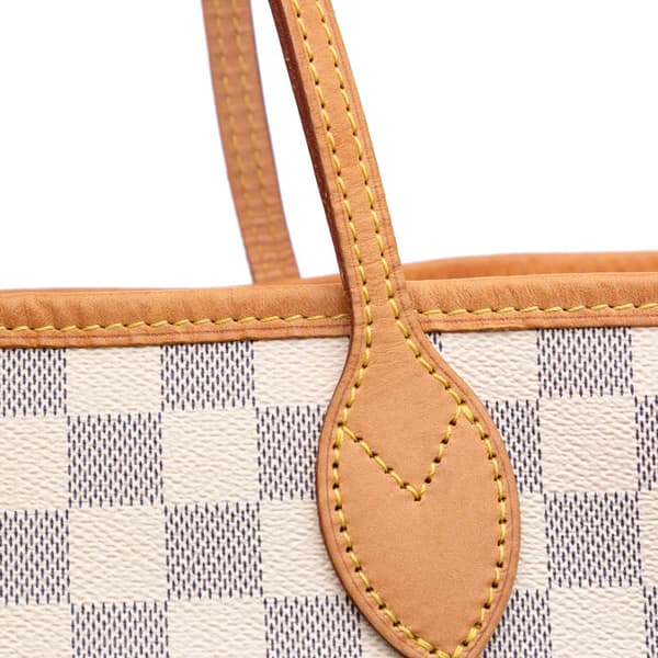 Pre-owned Louis Vuitton Damier Azur Neverfull MM White