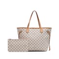 Miniatyrbilde 10 av 10: Pre-owned Louis Vuitton Damier Azur Neverfull MM White