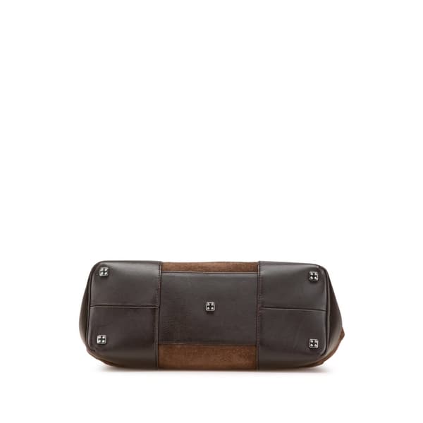 Pre-owned LOEWE Suede Fusta 28 Tote Brown