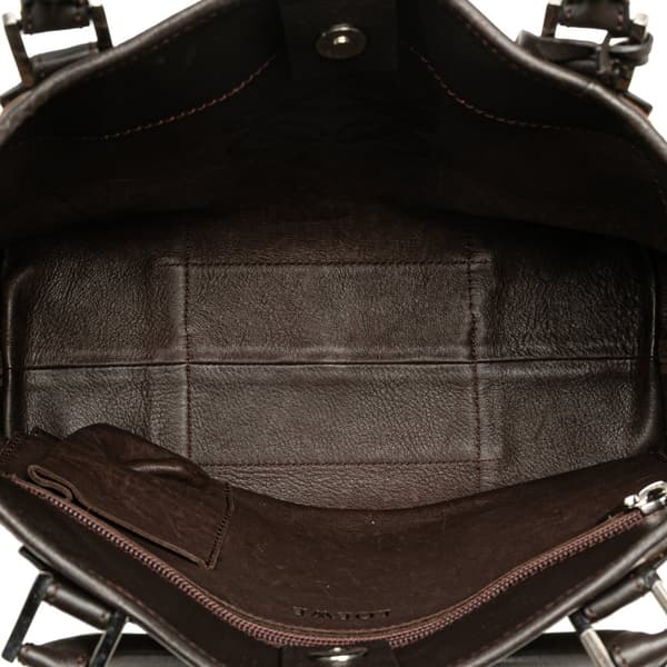 Pre-owned LOEWE Suede Fusta 28 Tote Brown