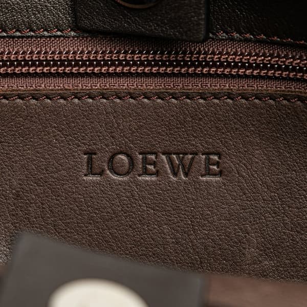 Pre-owned LOEWE Suede Fusta 28 Tote Brown