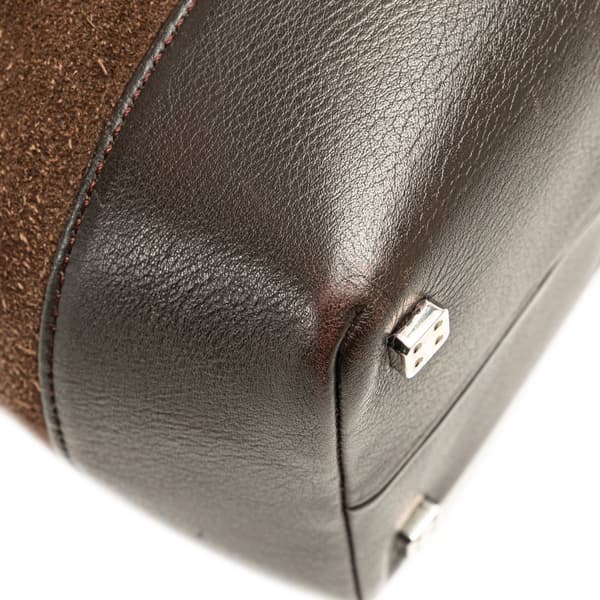 Pre-owned LOEWE Suede Fusta 28 Tote Brown