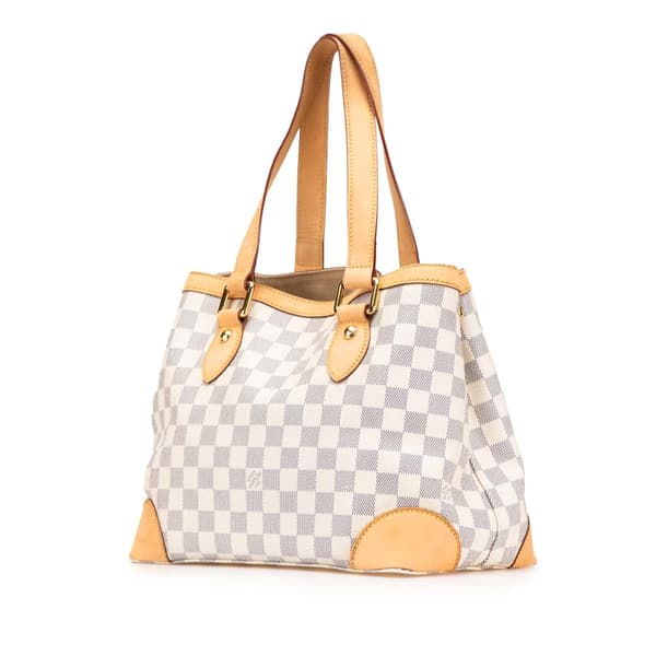 Pre-owned Louis Vuitton Damier Azur Hampstead PM White