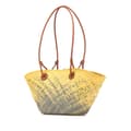 Miniatyrbillede 2 af 10: Pre-owned LOEWE Paula Ibiza Small Anagram Degrade Raffia Basket Tote Yellow