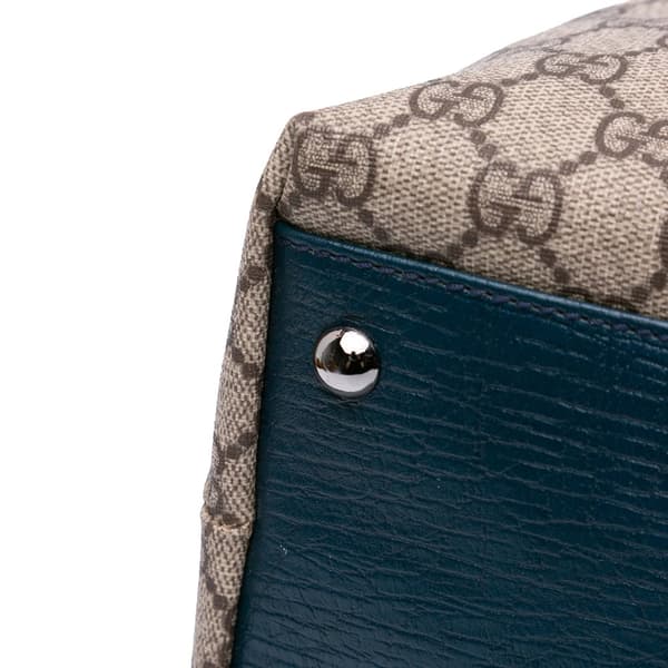 Pre-owned Gucci GG Supreme Vertical Tote Brown