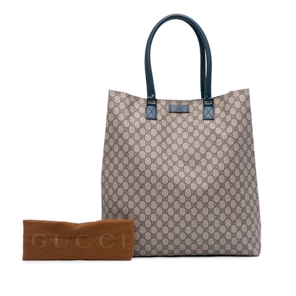 Pre-owned Gucci GG Supreme Vertical Tote Brown