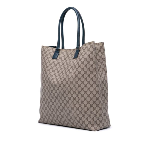 Pre-owned Gucci GG Supreme Vertical Tote Brown