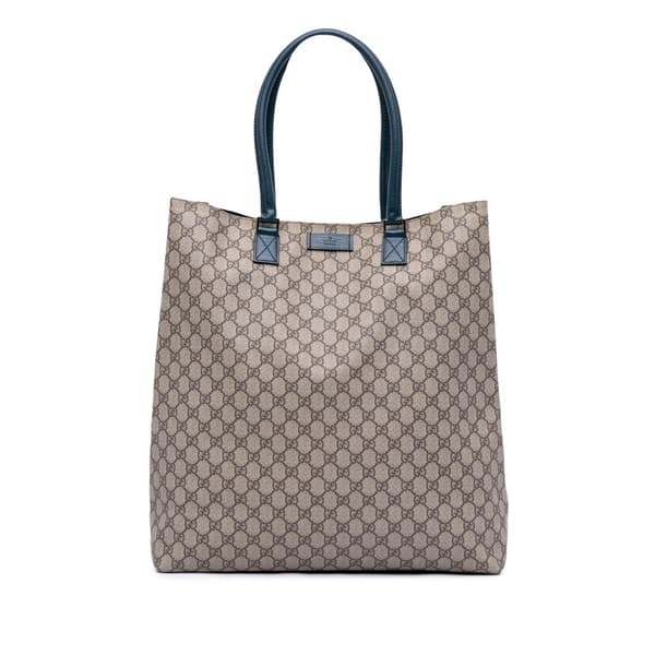 Pre-owned Gucci GG Supreme Vertical Tote Brown
