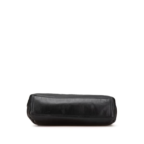 Pre-owned Chanel CC Lambskin Tortoise Handle Tote Black