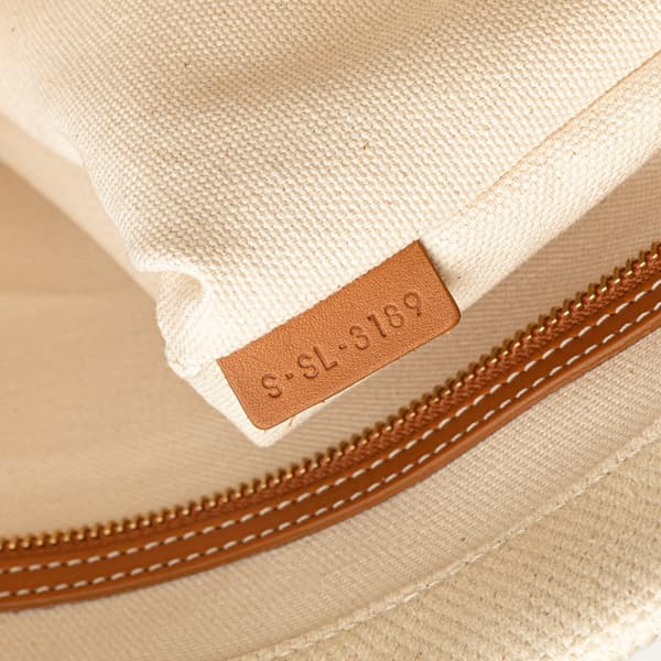 Pre-owned Celine Small Canvas Logo Print Horizontal Cabas Tote Brown