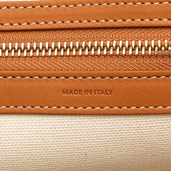 Pre-owned Celine Small Canvas Logo Print Horizontal Cabas Tote Brown