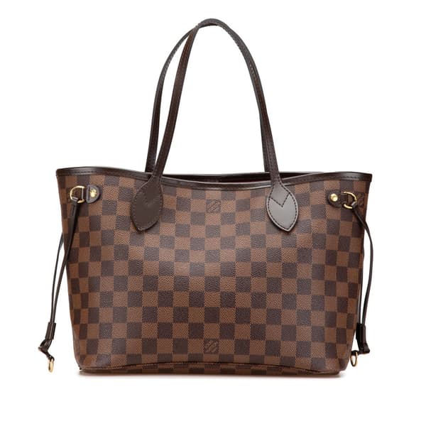 Pre-owned Louis Vuitton Damier Ebene Neverfull PM Brown