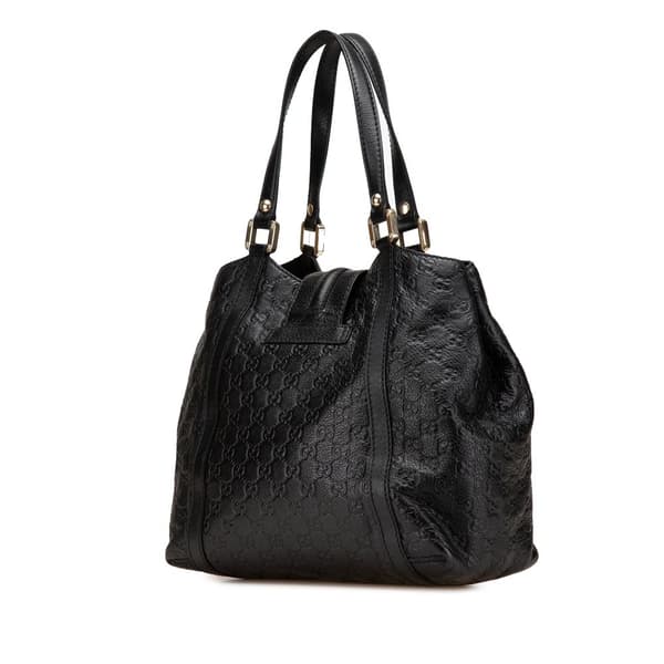 Pre-owned Gucci Guccissima New Ladies Tote Black