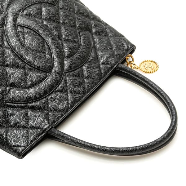 Pre-owned Chanel Caviar Medallion Tote Black