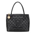 Miniatyrbillede 1 af 10: Pre-owned Chanel Caviar Medallion Tote Black