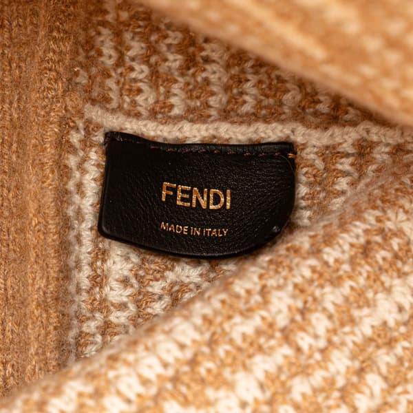 Pre-owned Fendi Large Zucca Cashmere Shopper Tote Brown