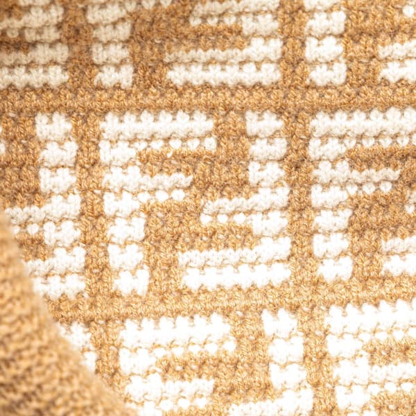 Pre-owned Fendi Large Zucca Cashmere Shopper Tote Brown