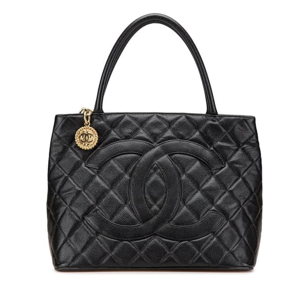 Pre-owned Chanel Caviar Medallion Tote Black