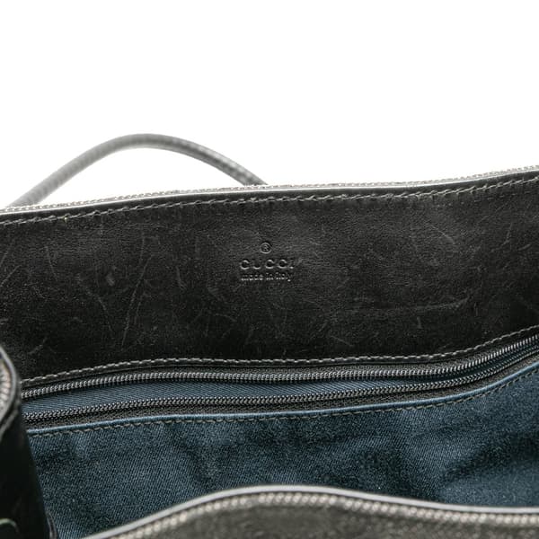 Pre-owned Gucci GG Denim Gifford Tote Black
