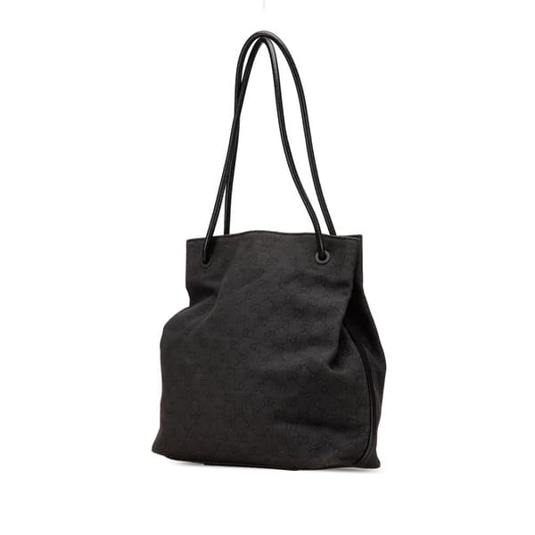 Pre-owned Gucci GG Denim Gifford Tote Black