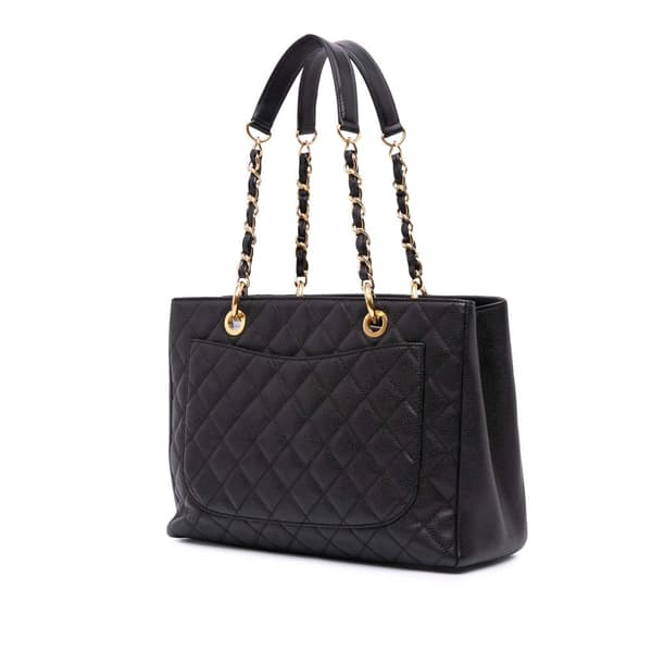 Pre-owned Chanel Caviar Grand Shopping Tote Black