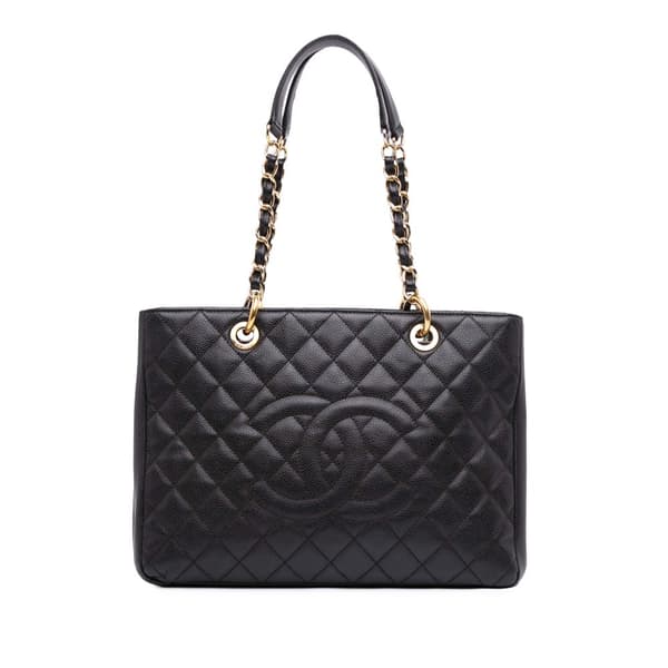 Pre-owned Chanel Caviar Grand Shopping Tote Black