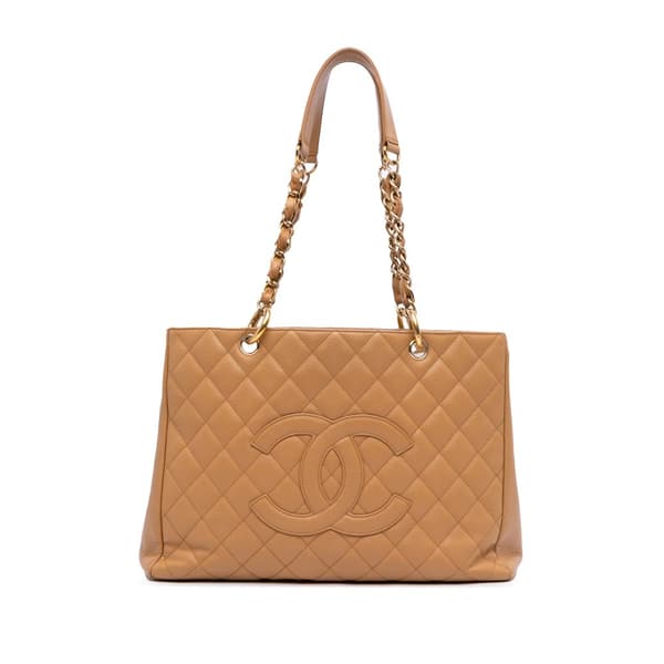 Pre-owned Chanel Caviar Grand Shopping Tote Brown