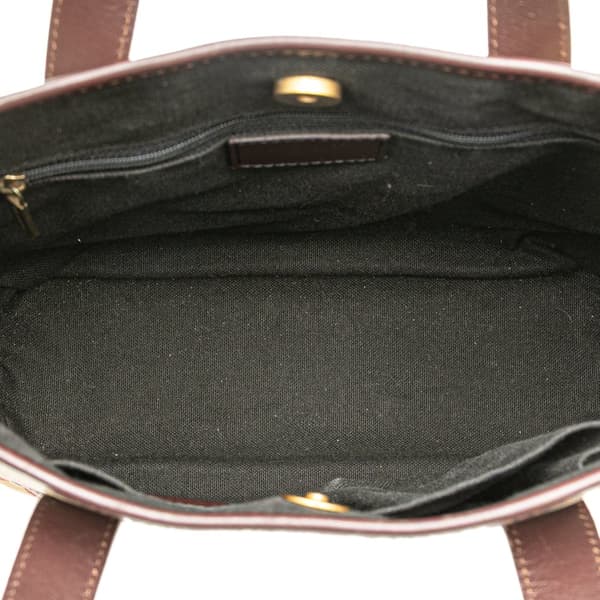 Pre-owned Burberry Haymarket Check Coated Canvas Tote Brown