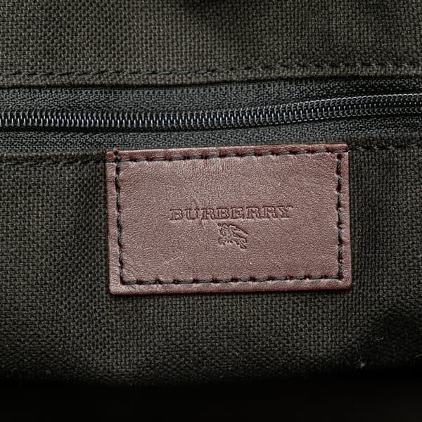 Pre-owned Burberry Haymarket Check Coated Canvas Tote Brown