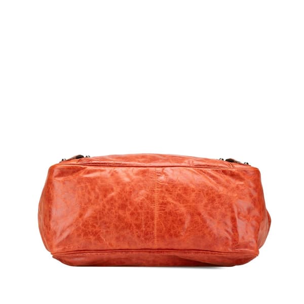 Pre-owned Balenciaga Chevre Motocross Classic Shopper Tote Orange