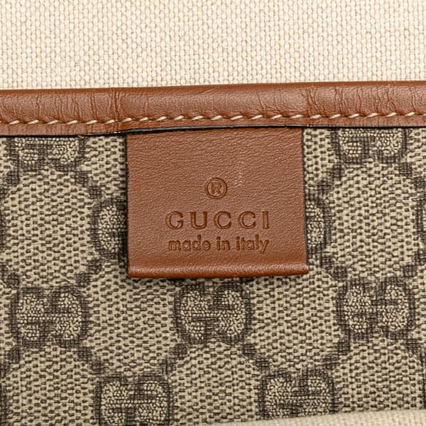 Pre-owned Gucci Medium GG Supreme Web Loop Tote Bag Brown