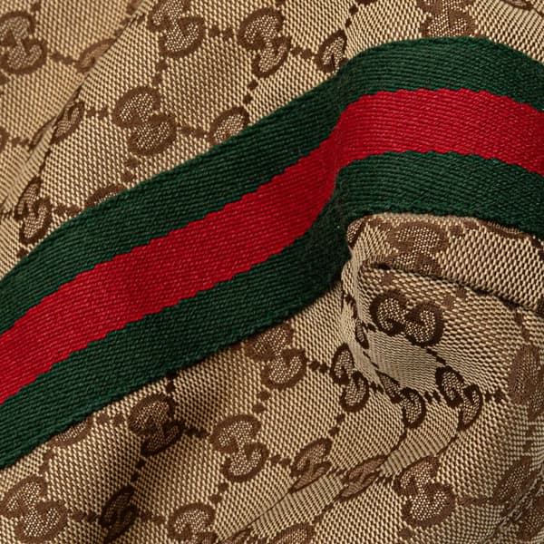 Pre-owned Gucci GG Canvas Web Tote Brown