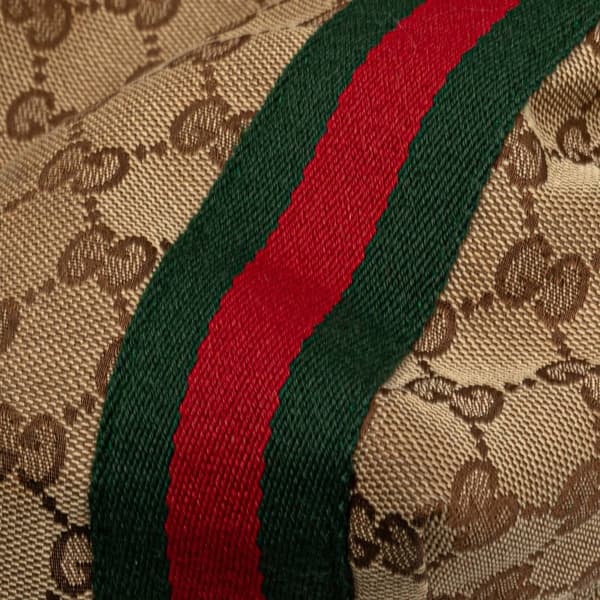 Pre-owned Gucci GG Canvas Web Tote Brown