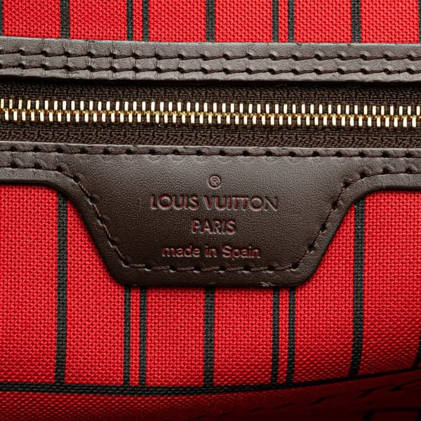 Pre-owned Louis Vuitton Damier Ebene Neverfull MM Brown